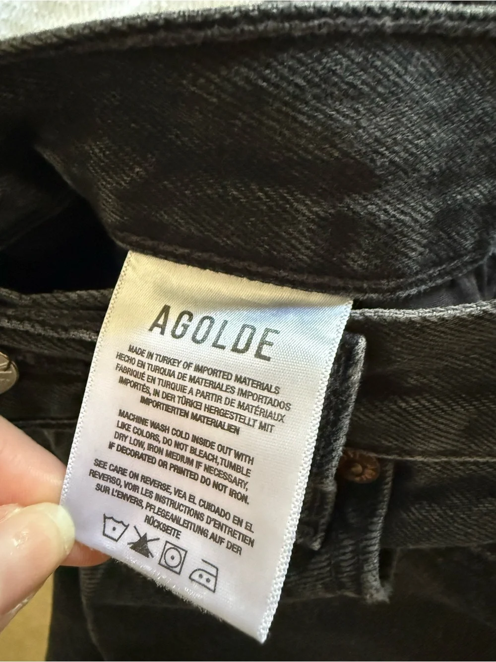 AGOLDE Los Angeles Parker Long with Cuff in Lucid Black Denim Shorts Size 30